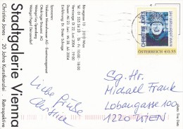 1308t: Personalisierte Österreich "Christine Jones" Auf Gelaufener AK (2 Scans) - Personalisierte Briefmarken