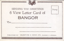 Bangor - 6 View Letter Card - Caernarvonshire