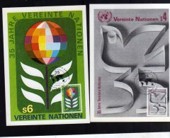 UNITED NATIONS AUSTRIA VIENNA WIEN - ONU - UN - UNO 1980 GLOBE AND LAUREL 35TH ANNIVERSARY GLOBO MAXIMUM CARD MAXI FDC - Maximumkarten