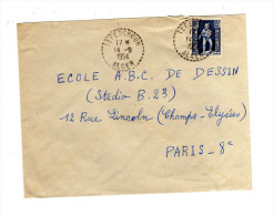 ENVELOPPE DE TEFESCHOUN - ALGER POUR PARIS 14/09/1954 - Storia Postale