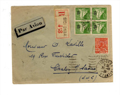 ENVELOPPE DE SIDI OKBA - CONSTANTINE POUR CHALON SUR SAONE 21/10/1935 - Storia Postale