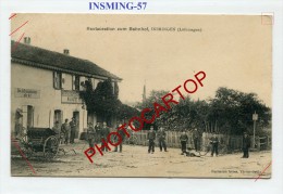 INSMING-INSMINGEN-Restaurant-ZUM BAHNHOF-Commerce-Periode Guerre 14-18-1WK-Frankreich-France-57-Feldpost- - Albestroff