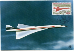 AFARS ET ISSAS CARTE MAXIMUM DU PA 60 CONCORDE OBLITERATION DJIBOUTI 27-9-1969 - Storia Postale