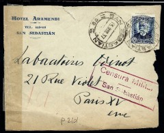 ESPAGNE - DEVANT ( Front Cover)  DE LETTRE SAN SEBASTIEN AVEC CENSURE MILITAIRE  1937   A  VOIR  LOT P2101 - Marques De Censures Républicaines