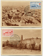 ALGERIE CARTES MAXIMUM DES N°300/301 AU PROFIT DES OEUVRES DE LA CROIX-ROUGE OBLITERATION 1er JOUR ALGER 15.XI.1952 - Maximumkarten