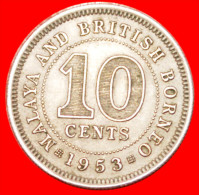 * GREAT BRITAIN MALAYA AND BRITISH BORNEO 10 CENTS 1953! ELIZABETH II (1953-2022) LOW START! NO RESERVE! - Malaysie