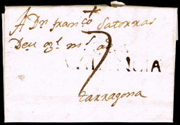 CASTELLON PREF. - PE 2 - 1805 CARTA CIRC. FECHADA EN CABANAS A TARRAGONA - ...-1850 Prephilately