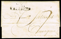 CASTELLON PREF. - BENICARLO - 1806 CARTA CIRC. FECH. EN BENICARLO Y CIRC. - ...-1850 Prephilately