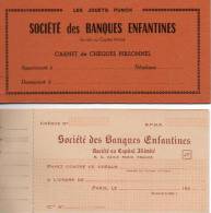 ´L117) Banque Enfantine (Jouets Punch) Carnet De 5 Chèques - Fiktive & Specimen