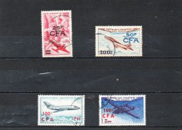 FRANCE     4 Timbres Surcharge CFA   REUNION      1949 à 1967     Y&T:PA 46  52  58 Et 61   Oblitérés - Luchtpost