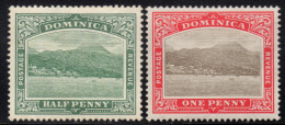 Dominica - 1903 Wmk Crown CA ½d + 1d (*) # SG 37 & 38 - Dominica (...-1978)