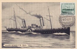 C01-188 - Belgique CM - Carte Maximum  Du 10-7-1946 - COB 726 - Cachet De Hoboken - Ostende Douvres - Série Bateau - Mar - 1934-1951