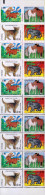G)1992 SWEDEN, RABBIT-HORSES-CAT-ELEPHANT-BUTTERFLY-PALM, BOOKLET, VERTICAL STRIP OF 20, MNH - Nuevos