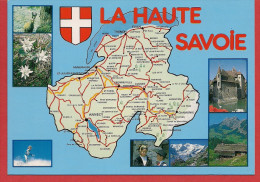 74 - Carte Contour Géographique Du Département De HAUTE-SAVOIE - Landkarten