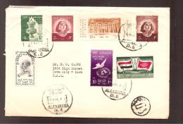 EGYPT - 1961 Multi Franked Cover To USA - Olympic Games, Flags, Etc - Storia Postale