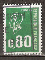 Timbre France Y&T N°1891 (13) Obl  Marianne De Béquet.  0 F.80 Vert. Cote 0,15 € - 1971-1976 Marianne Of Béquet