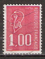 Timbre France Y&T N°1892 (08) Obl  Marianne De Béquet.  1 F.00. Rouge. Cote 0,15 € - 1971-1976 Marianne Of Béquet
