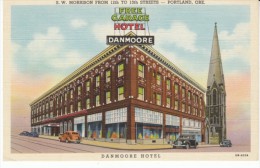 Portland Oregon, Danmoore Hotel, Lodging, C1940s Vintage Curteich Linen Postcard - Portland
