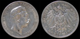 Germany Prussia Wilhelm II 3 Mark 1910A - 2, 3 & 5 Mark Argent