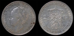 Netherlands Wilhelmina I 2 1/2 Gulden(rijksdaalder)1938 - 2 1/2 Florín Holandés (Gulden)