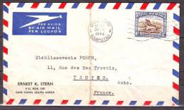 Lettre Cachet   CAPE-TOWN  Le 29 X 1948  Timbre SEUL Sur LETTRE Pour TROYES Aube PAR AVION - Lettres & Documents