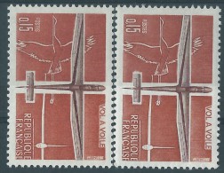 [07] Variété : N° 1340 Vol à Voile Orange Au Lieu De Brun-orange  + Normal  ** - Unused Stamps