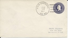 1947 - US NAVY - ENVELOPPE Avec OBLITERATION NAVALE Du NAVIRE "U.S.S. CHEMUNG" - Marcofilie