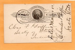 United States 1887 Card Mailed - 1901-20