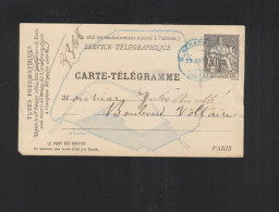 Carte Telegramme Pneumatique R. Germand - Pneumatic Post