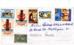 Enveloppe  Avec De Nombreux Timbres Et Vignettes -  EXPOSTION  INTERNATIONALE ANVERS 1930 - LIEGE   Etc... - Erinofilia [E]