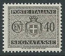 1945 LUOGOTENENZA SEGNATASSE 40 CENT FILIGRANA RUOTA MNH ** - SV3 - Impuestos