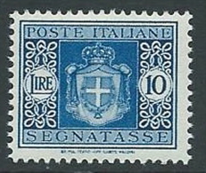 1945 LUOGOTENENZA SEGNATASSE 10 LIRE NO FILIGRANA MNH ** - SV4 - Strafport