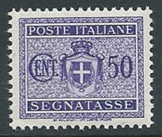 1945 LUOGOTENENZA SEGNATASSE 50 CENT NO FILIGRANA MNH ** - SV4 - Taxe