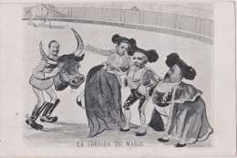 Cpa,1911,la Corrida Du Maroc,diplomatie Française Face à L´allemagne,politique Satirique,la Coinvoitise Du Maroc En 1911 - Satira