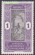 Dahomey - N°  43 * Cocotier 1ct Violet Et Noir - Unused Stamps