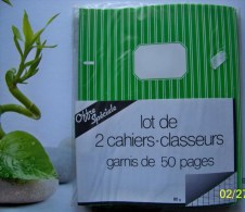 2 CAHIERS CLASSEURS NEUFS VERTS PLASTIQUE SOUPLE GARNIS DE 50 PAGES 17x22 SEYES RENTREE DES CLASSES ECOLE COLLEGE - Other & Unclassified