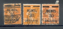Memel 21x+y+z LUXUS Gest. 42EUR (N0356 - Memelgebiet 1923