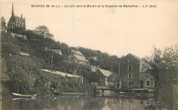 Le Loir Vers Le Moulin Et La Chapelle De Matheflon - Seiches Sur Le Loir
