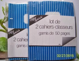 4 CAHIERS CLASSEURS NEUFS BLEUS PLASTIQUE SOUPLE GARNIS DE 50 PAGES 17x22 SEYES RENTREE DES CLASSES ECOLE COLLEGE - Autres & Non Classés