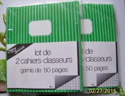 4 CAHIERS CLASSEURS NEUFS VERTS PLASTIQUE SOUPLE GARNIS DE 50 PAGES 17x22 SEYES RENTREE DES CLASSES ECOLE COLLEGE - Autres & Non Classés