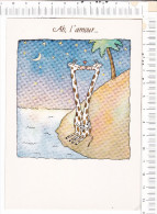 GIRAFES   -  Ah, L  Amour ...   -     Illustration    -  Hallmark - Giraffe