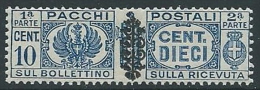 1945 LUOGOTENENZA PACCHI POSTALI 10 CENT MNH ** - SV5-9 - Postal Parcels