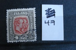 Islande - Années 1907-08 - 4a Gris-rouge Frédéric VIII - Christian IX - Y.T. 49 - Oblitéré - Used - Gestemepld - Gebraucht