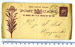 Entier Postal New South Wales Illustré - Repiquage "deutscher Club Sydney" 1892 - Cartas & Documentos