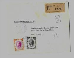 Principauté De Monaco « MONACO* Monaco Assimilé Aux Tarifs Français * LRE  Ave A.R. 1er Ech. - Tarif « FRANC - Lettres & Documents