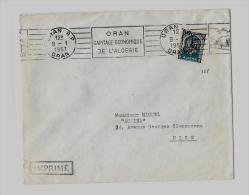 ALGERIE – Dpt. D’ Oran « ORAN »KRAG Fl.  9.1.1957/ Yv.N°268Imprimé 1er Ech. Sous Env. Ouverte Po - Storia Postale