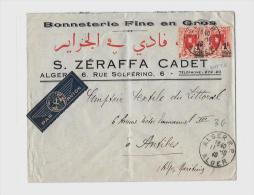 ALGERIE – Dpt. D’Alger  « ALGER »LSI – Tarif P.A.  « FRANCE Métro »  à 2F. (1. - Airmail