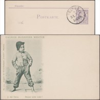 München 1899, Privatpost Courier, Ganzsache. Galerie... N°124. Brennt Nicht Mehr, Enfant En Train De Fumer. J. Del Torre - Tabacco