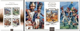 Niger 2015, Battle Of Waterloo, 4val In BF+BF IMPERFORATED - Franz. Revolution