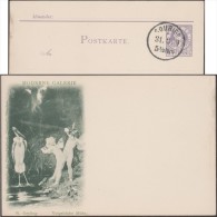 München 1900, Privatpost Courier, Ganzsache. Moderne Galerie N° 129. Anges Jouant De La Flûte à Un Pélican - Pelikane